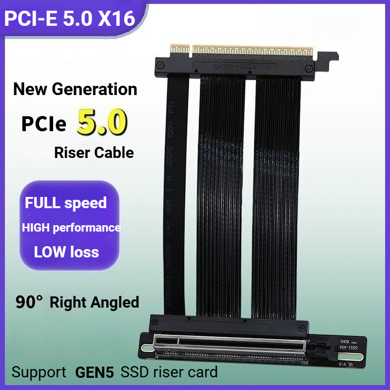Pcie 5.0 Gpu Riser Cable - الزاوية اليمنى PCIE 5.0 كابل الناهض