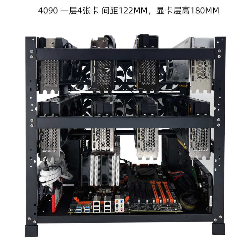 رف GPU قابل للتكديس مفتوح الهو - مراجعة Gpu Mining Rig Frame 8 Gpu وسعره