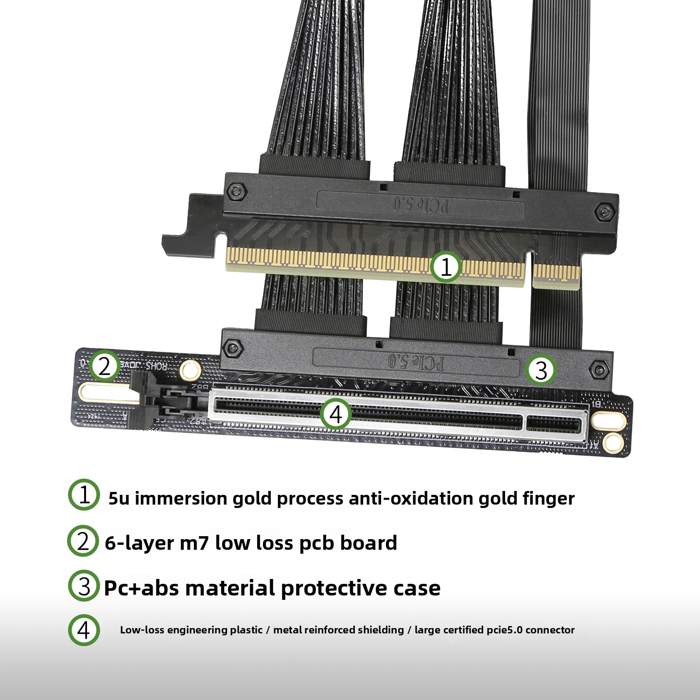 كابل تمديد بطاقة الرسومات PCIE - مراجعة Pcie 5.0 Gpu Riser Cable وسعره